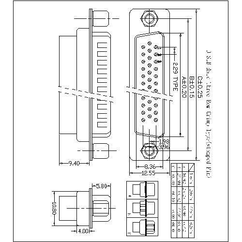 HDC01-MXXXXX D-SUB Male Three Row Crimp Type(stamped Pin)2 HDC01-MXXXXX D-SUB Male Three Row Crimp Type(stamped Pin)2