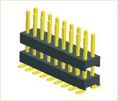 2.{1}}mm Pin Header Dual Row Double Plastic SMT