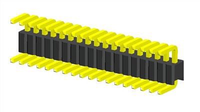 1,27 mm:n nastan otsikko yksirivinen kulma C-tyyppi
